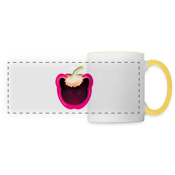 Chat-Pimenté sur Mug panoramique contrasté et blanc