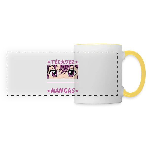 Fan d'Anime & Dessinateur Manga sur Mug panoramique contrasté et blanc