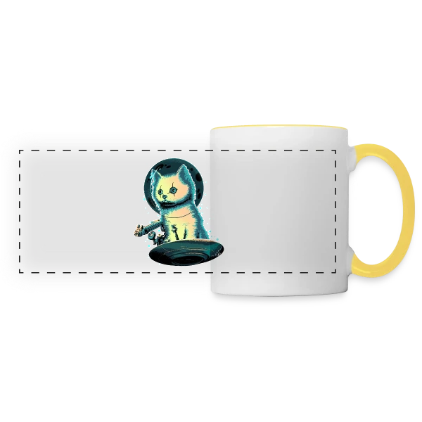 Le Protecteur Félin sur Mug panoramique contrasté et blanc