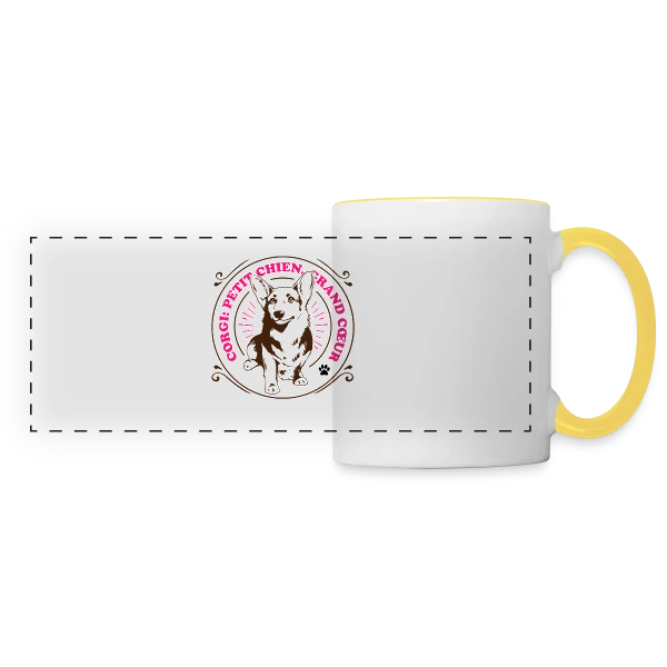 Corgi Grand Cœur: Adorable T-shirt pour Amoureux des Chiens sur Mug panoramique contrasté et blanc
