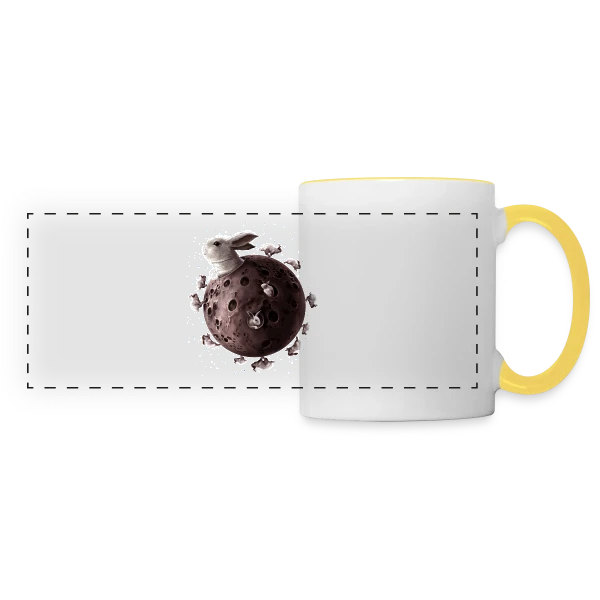 Planète Lapin : Le Bonheur des Rongeurs sur Mug panoramique contrasté et blanc
