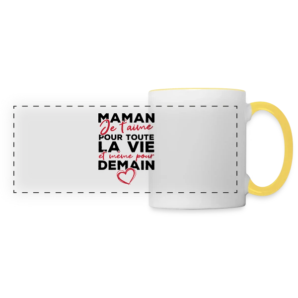 Maman Je T'aime Pour Toujours sur Mug panoramique contrasté et blanc