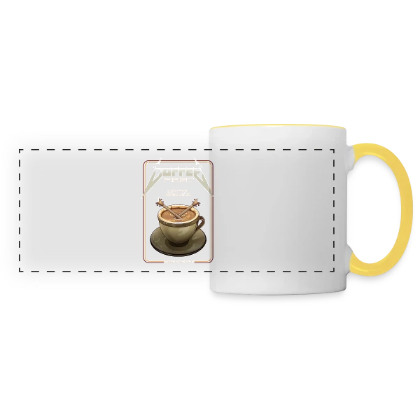Café d'Abord ! sur Mug panoramique contrasté et blanc