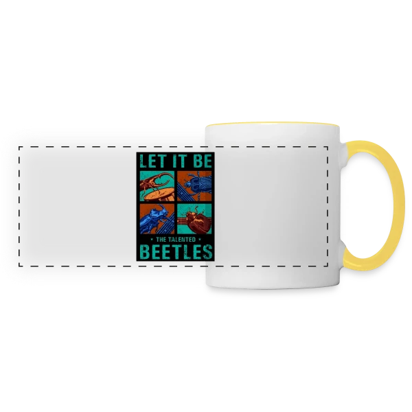 The Beetles : Insectes Musiciens Rock sur Mug panoramique contrasté et blanc