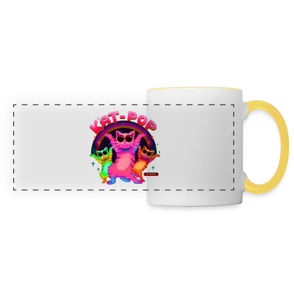 K-Pop Félins en Folie sur Mug panoramique contrasté et blanc
