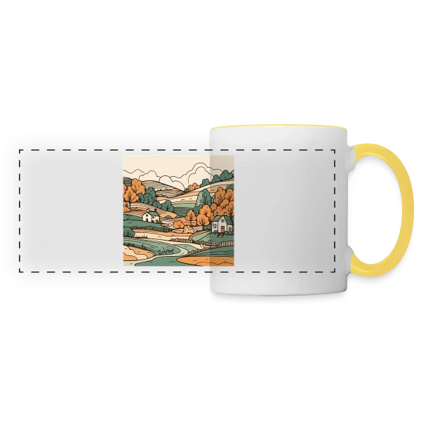 Douceur du Paysage Champêtre sur Mug panoramique contrasté et blanc
