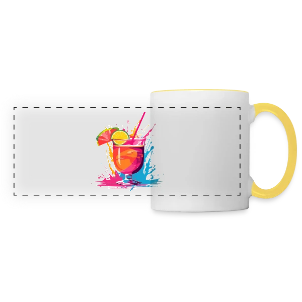 Cocktail Explosif Couleurs sur Mug panoramique contrasté et blanc