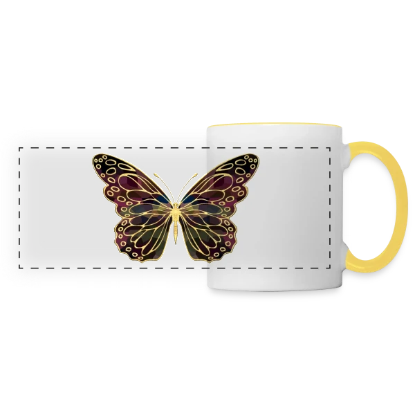 Papillon Aérien sur Mug panoramique contrasté et blanc