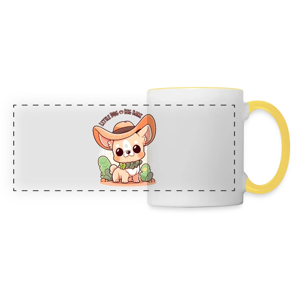 Chihuahua Kawaii - Petit Chien, Grande Voix sur Mug panoramique contrasté et blanc