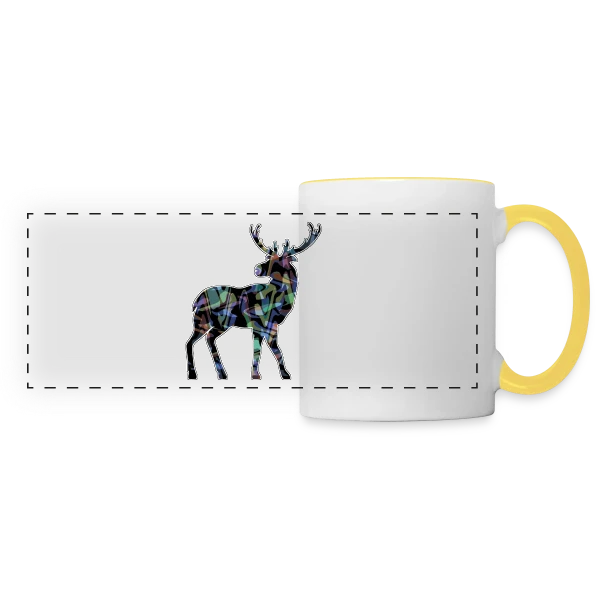 Majestueux Cerf sur Mug panoramique contrasté et blanc