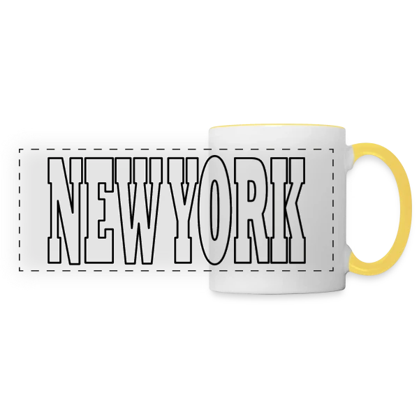 New York Ville Iconique sur Mug panoramique contrasté et blanc