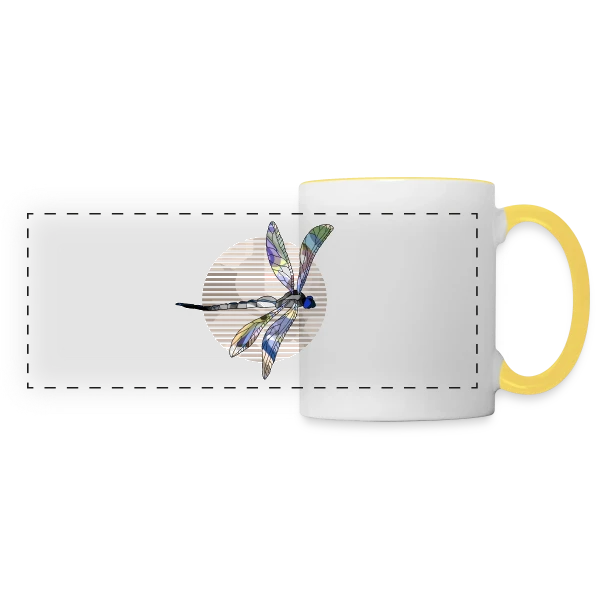 Libellule Enchantée sur Mug panoramique contrasté et blanc
