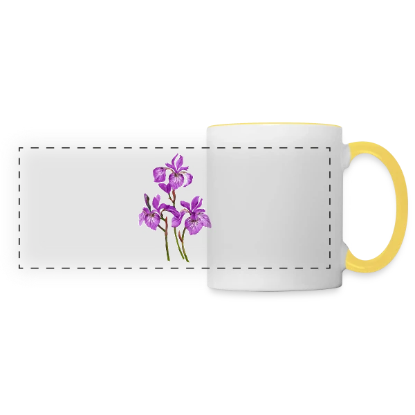 Éclat Floral sur Mug panoramique contrasté et blanc