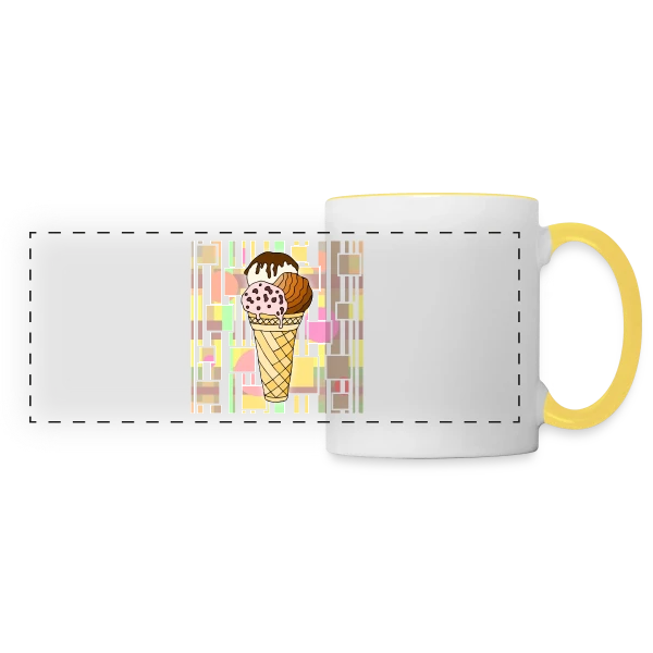 Plaisir Glacé Gourmand sur Mug panoramique contrasté et blanc
