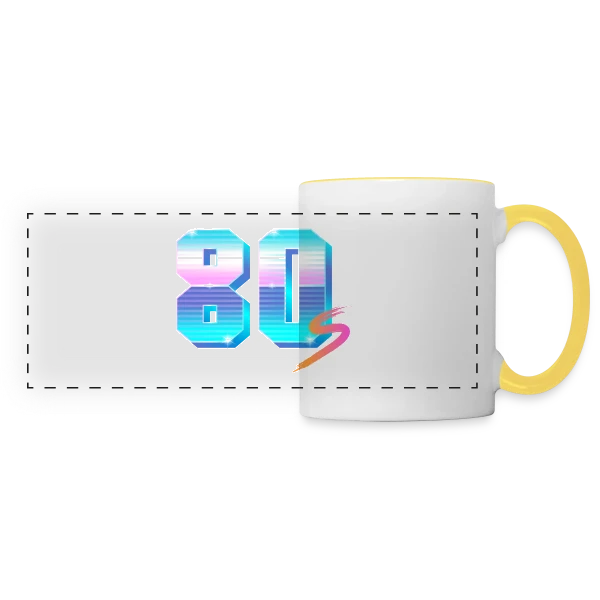 Années 80 Holographique sur Mug panoramique contrasté et blanc