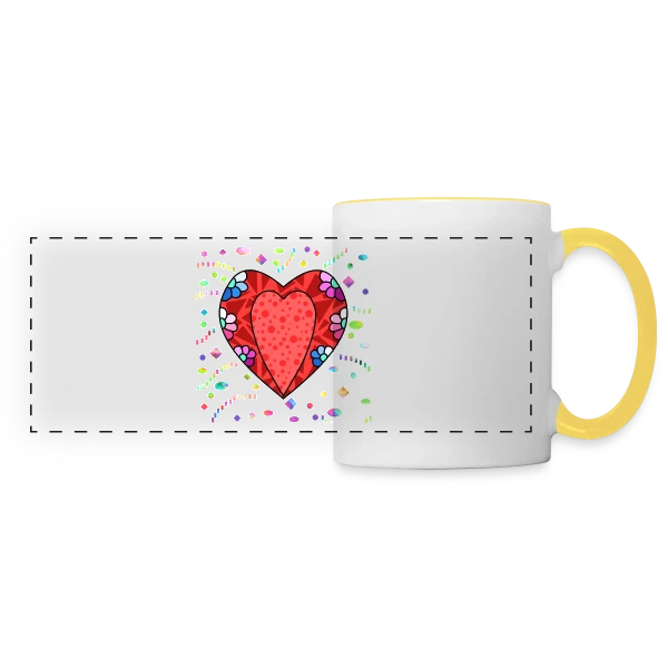 Cœur Tendance sur Mug panoramique contrasté et blanc