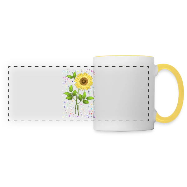 Éclat Floral sur Mug panoramique contrasté et blanc