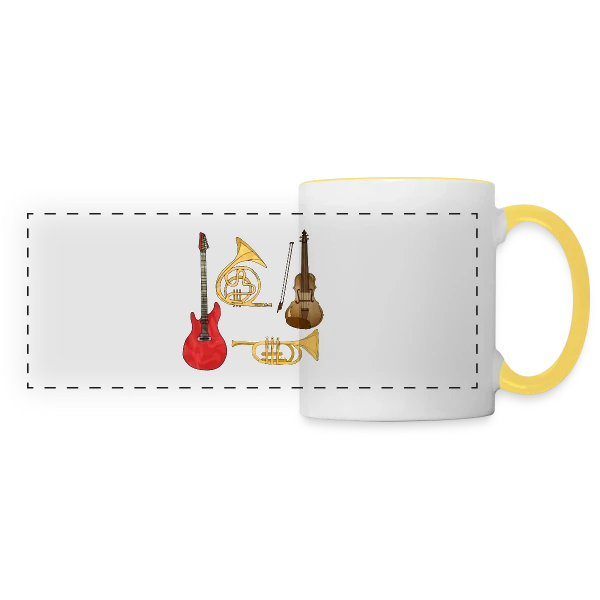 Passion Musique & Instruments sur Mug panoramique contrasté et blanc