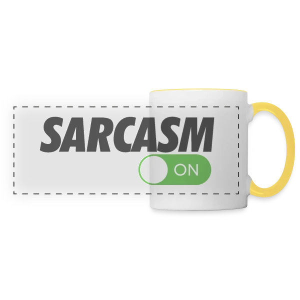 Sarcasme Activé sur Mug panoramique contrasté et blanc
