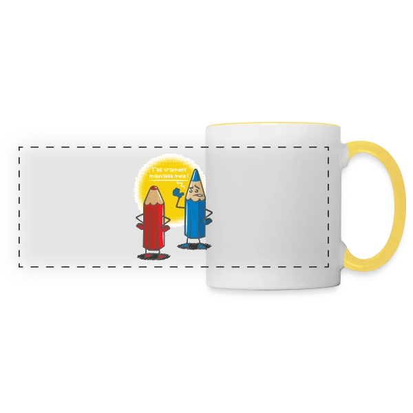 Humour: Mauvaise Mine sur Mug panoramique contrasté et blanc