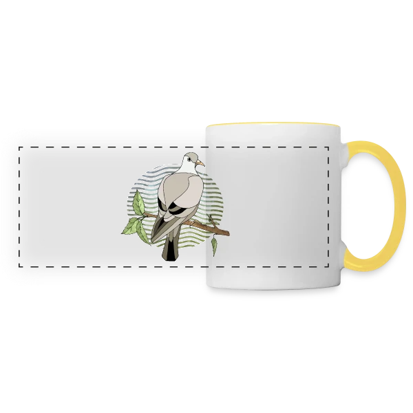Oiseau Majestueux sur Mug panoramique contrasté et blanc