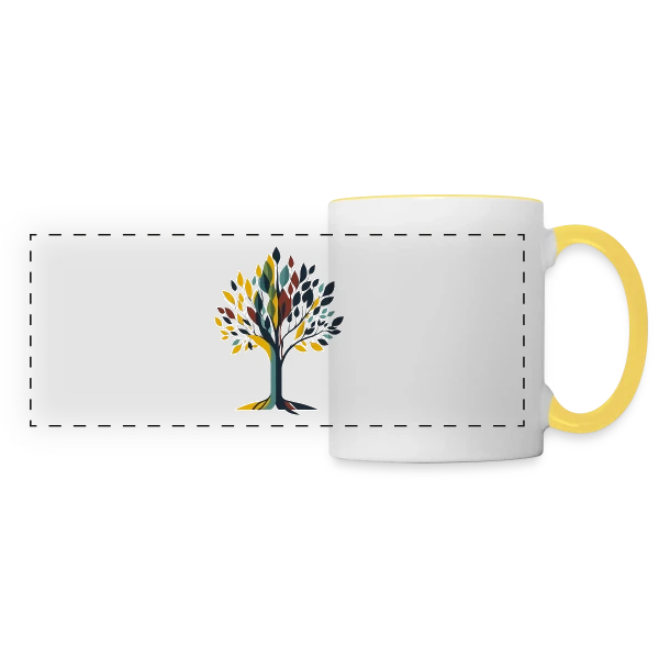 Arbre Style Mid-Century Modern sur Mug panoramique contrasté et blanc