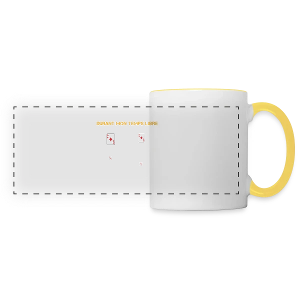 poker temps libre humour sur Mug panoramique contrasté et blanc