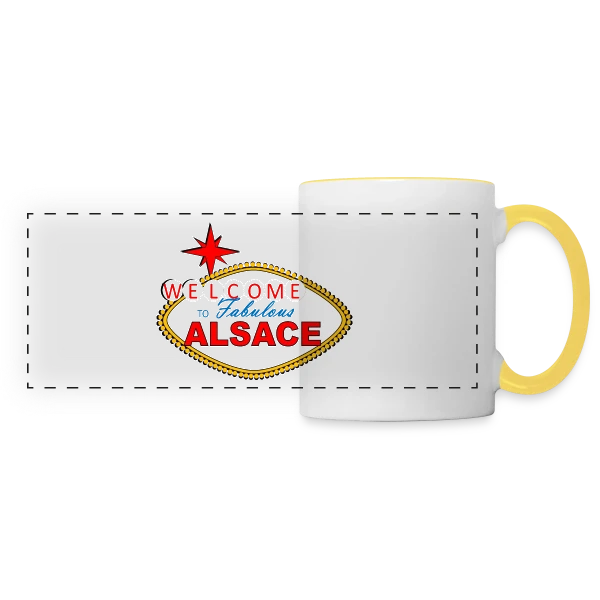 Humour Welcome to Alsace Elsass sur Mug panoramique contrasté et blanc
