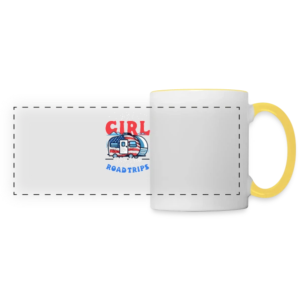 Van Aventure Américaine sur Mug panoramique contrasté et blanc