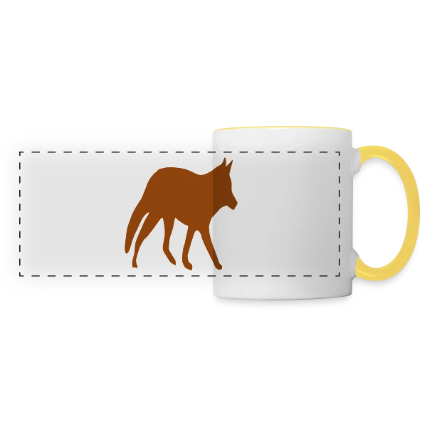 Silhouette Renard Sauvage sur Mug panoramique contrasté et blanc