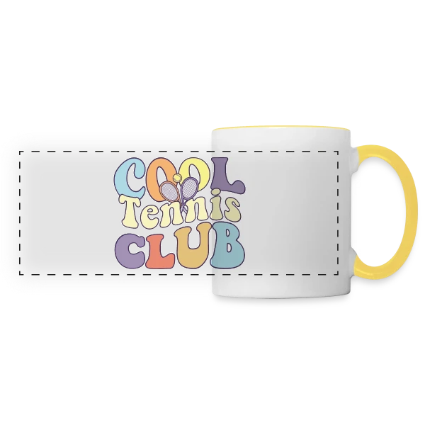 Cool Tennis Club : Coach & Équipe sur Mug panoramique contrasté et blanc