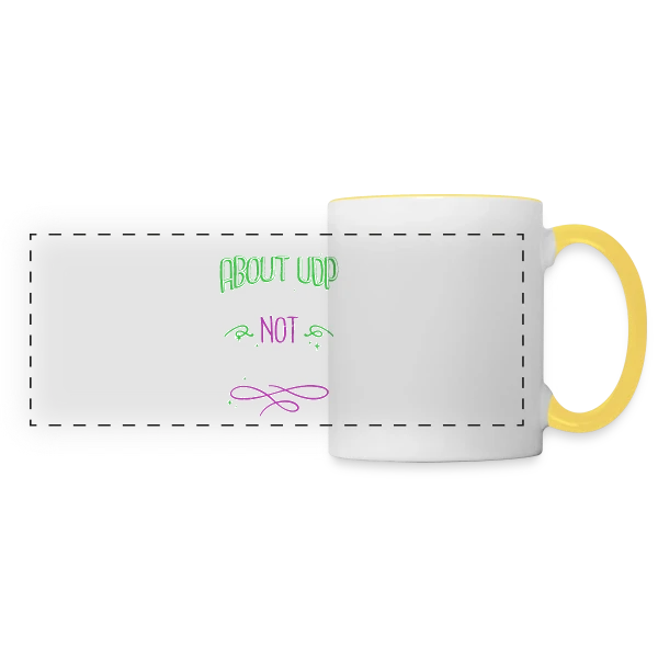 Blague UDP - Humour Hacking Éthique & Anonyme sur Mug panoramique contrasté et blanc