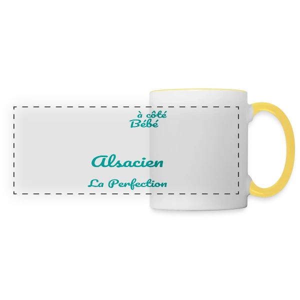 Bébé Alsacien Frôle la Perfection sur Mug panoramique contrasté et blanc