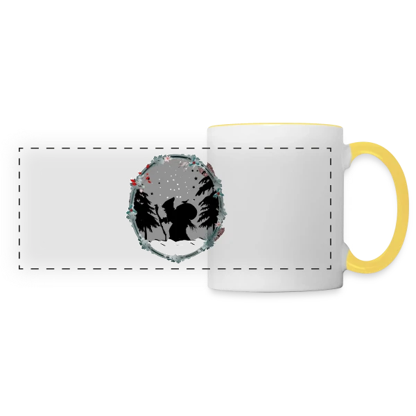 Père Fouettard en Silhouette - Style Noël Ancien sur Mug panoramique contrasté et blanc