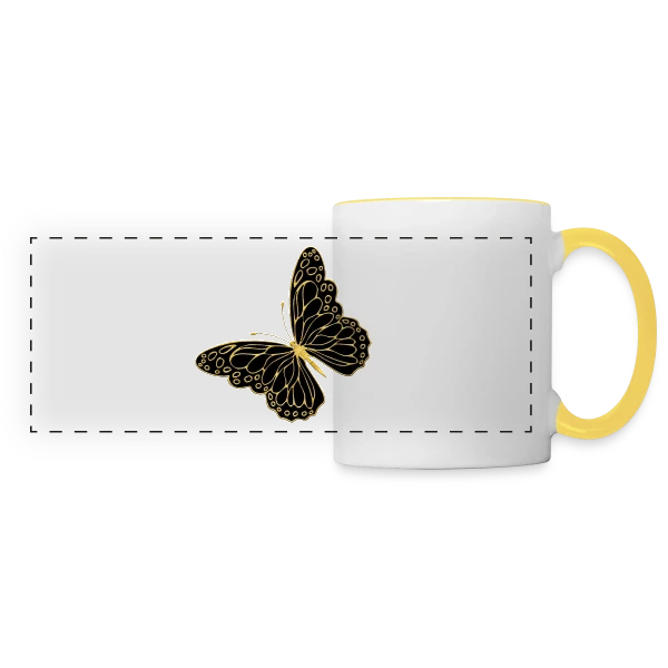 Papillon Élégant sur Mug panoramique contrasté et blanc