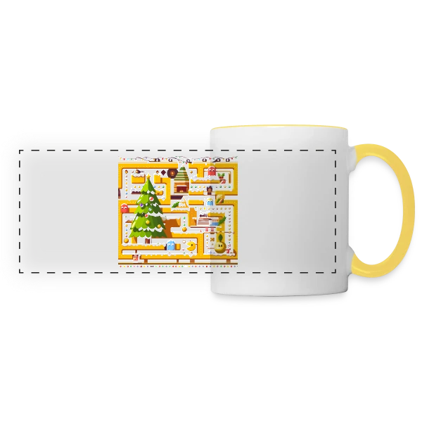 Noël Gamer : Joyeux Arcade Christmas sur Mug panoramique contrasté et blanc