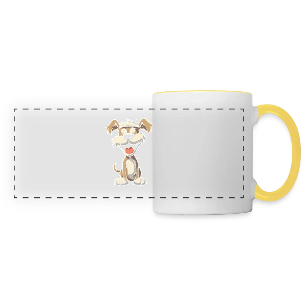 Schnauzer Joyeux sur Mug panoramique contrasté et blanc