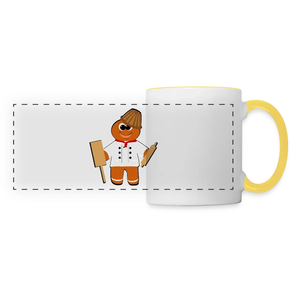 Boulanger Alsacien Gourmand sur Mug panoramique contrasté et blanc