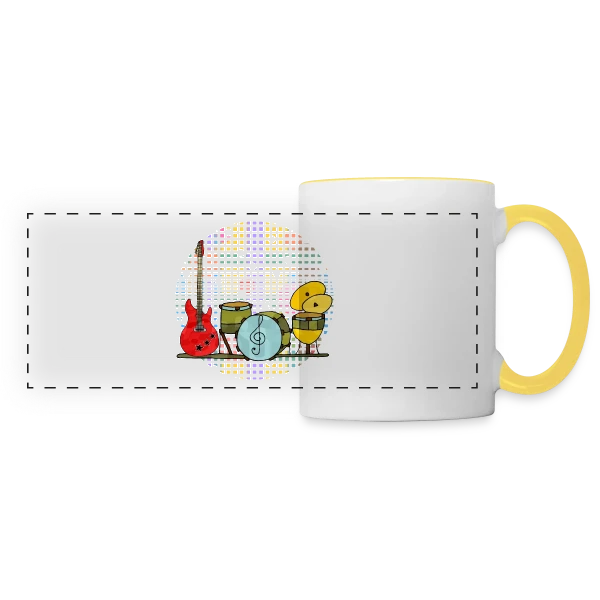 Mélodies d'Instruments sur Mug panoramique contrasté et blanc