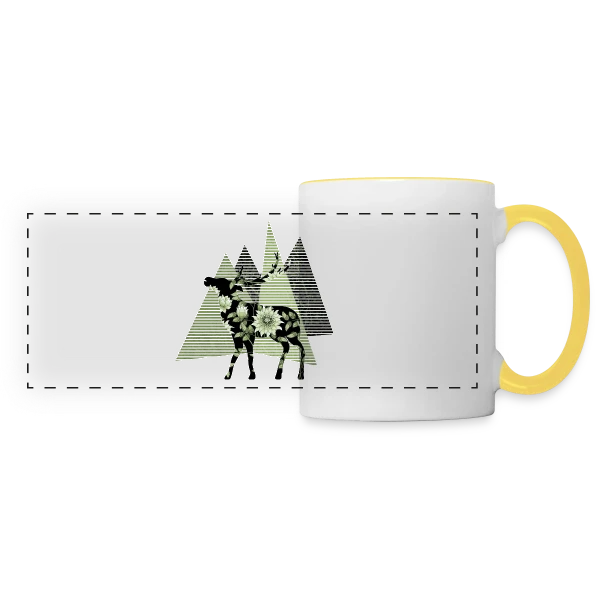 Cerf Majestueux sur Mug panoramique contrasté et blanc