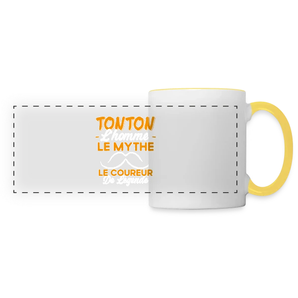 Tonton Le Coureur de Légende - Cadeau Running Humour sur Mug panoramique contrasté et blanc
