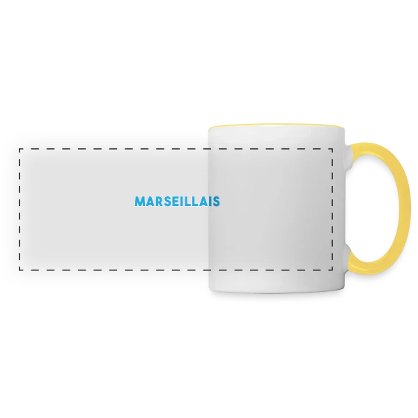 Marseillais Fier et Parfait sur Mug panoramique contrasté et blanc