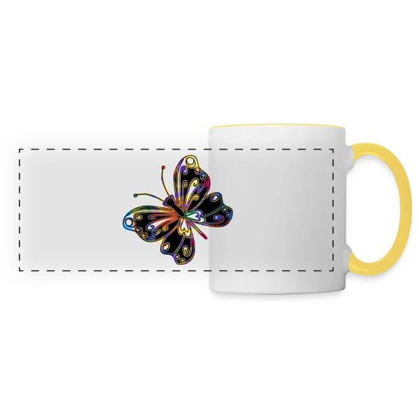 Papillon Élégant sur Mug panoramique contrasté et blanc
