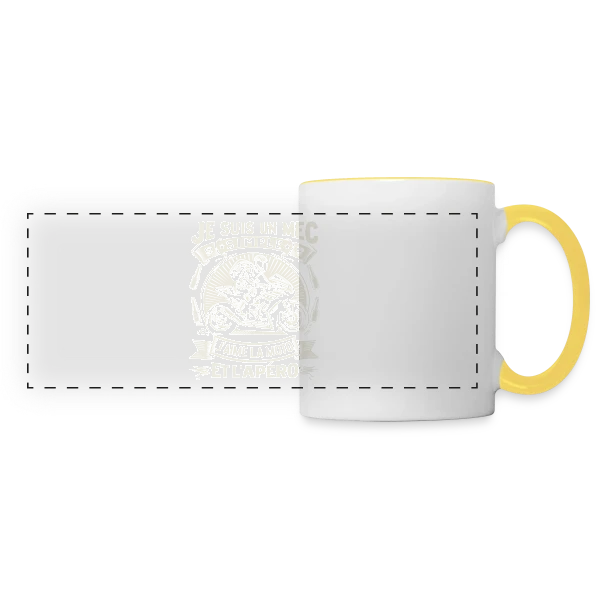 Humour Moto & Apéro - Pour Mec Simple sur Mug panoramique contrasté et blanc