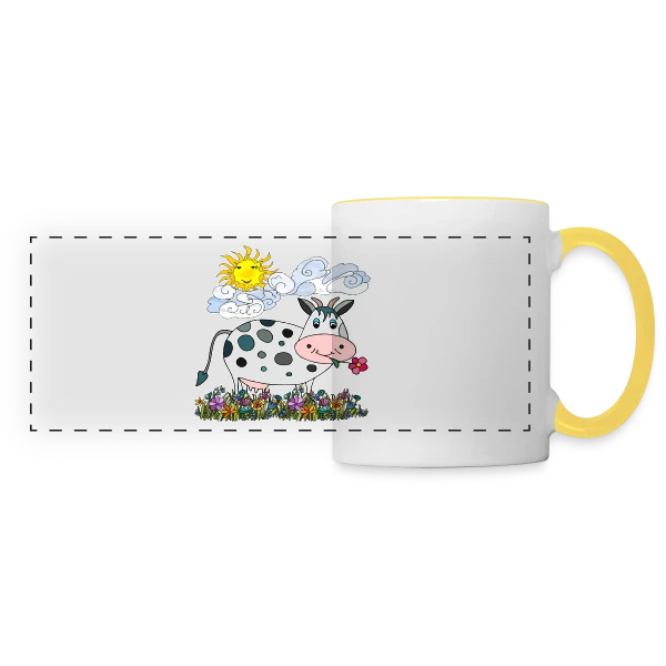 La Vache Stylée sur Mug panoramique contrasté et blanc