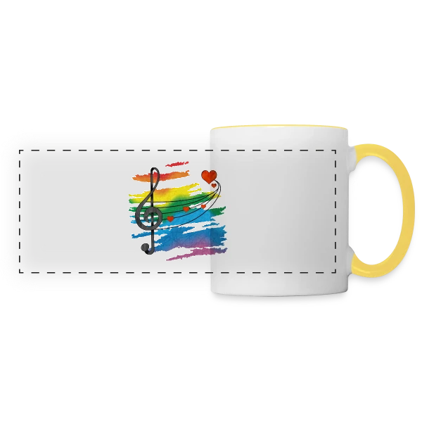 Mélodie Éternelle sur Mug panoramique contrasté et blanc