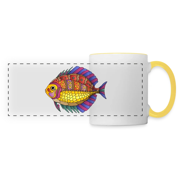 Ryba, l'Esprit du Poisson sur Mug panoramique contrasté et blanc