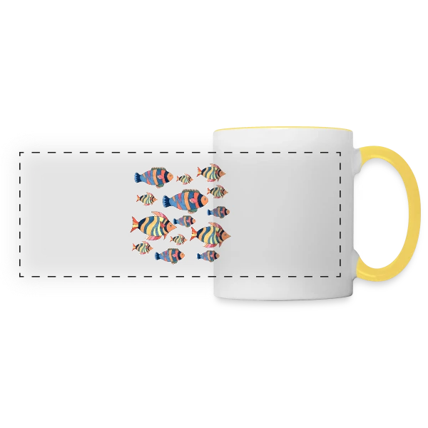 Passion Pêche : L'Esprit du Poisson sur Mug panoramique contrasté et blanc