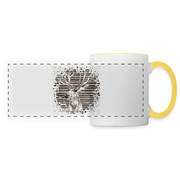 Esprit Cerf Majestueux sur Mug panoramique contrasté et blanc