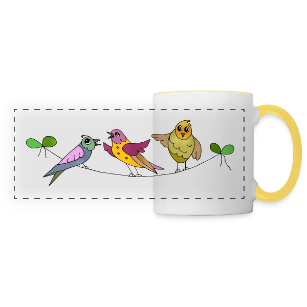 L'Oiseau Libre sur Mug panoramique contrasté et blanc